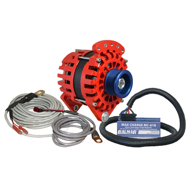 Balmar Alternator 170 AMP Kit 12V 3.15 Dual Foot Saddle J10 Pulley Regulator & Temp Sensor – XT-CR-170-J10-KIT