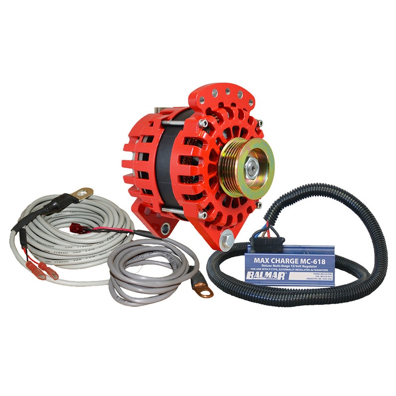 Balmar Alternator 170 AMP Kit 12V 3.15 Dual Foot Saddle K6 Pulley Regulator & Temp Sensor – XT-CR-170-K6-KIT