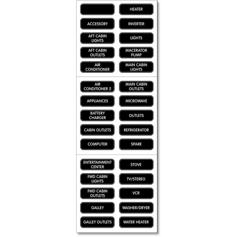 Blue Sea 8031 AC Panel Basic 30 Label Set – 8031