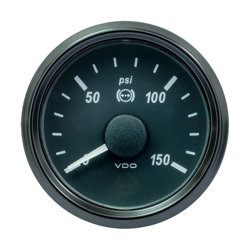 VDO SingleViu 52mm (2-1/16) Brake Pressure Gauge – 150 PSI – 0-180 Ohm – A2C3833480030