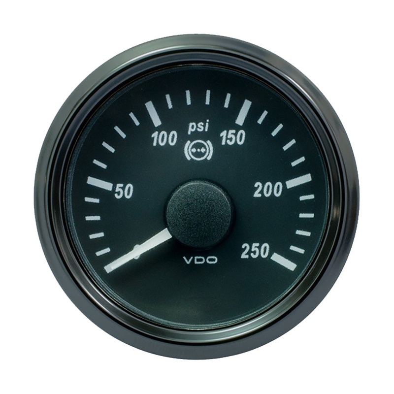 VDO SingleViu 52mm (2-1/16) Brake Pressure Gauge – 250 PSI – 0-4.5V – A2C3832730030