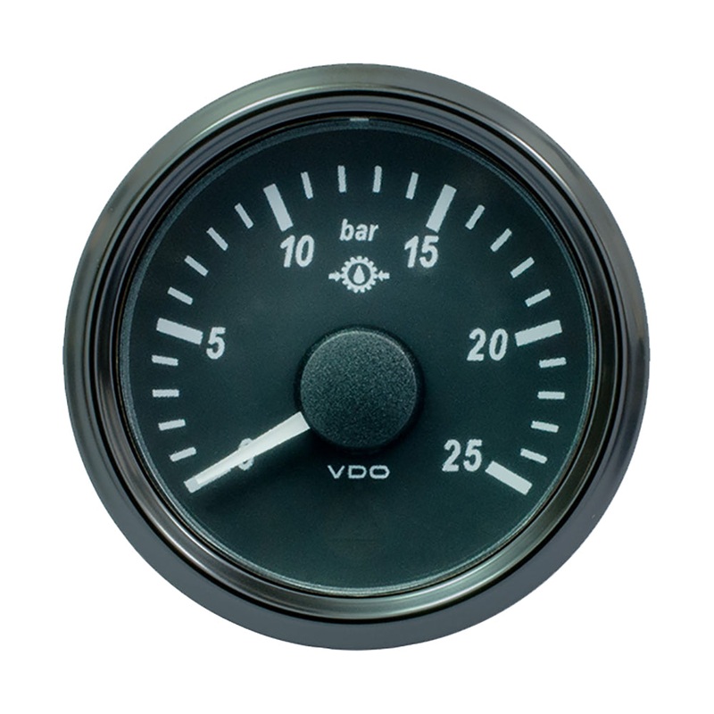 VDO SingleViu 52mm (2-1/16) Gear Oil Pressure Gauge – 25 Bar – 0-180 Ohm – A2C3833460030