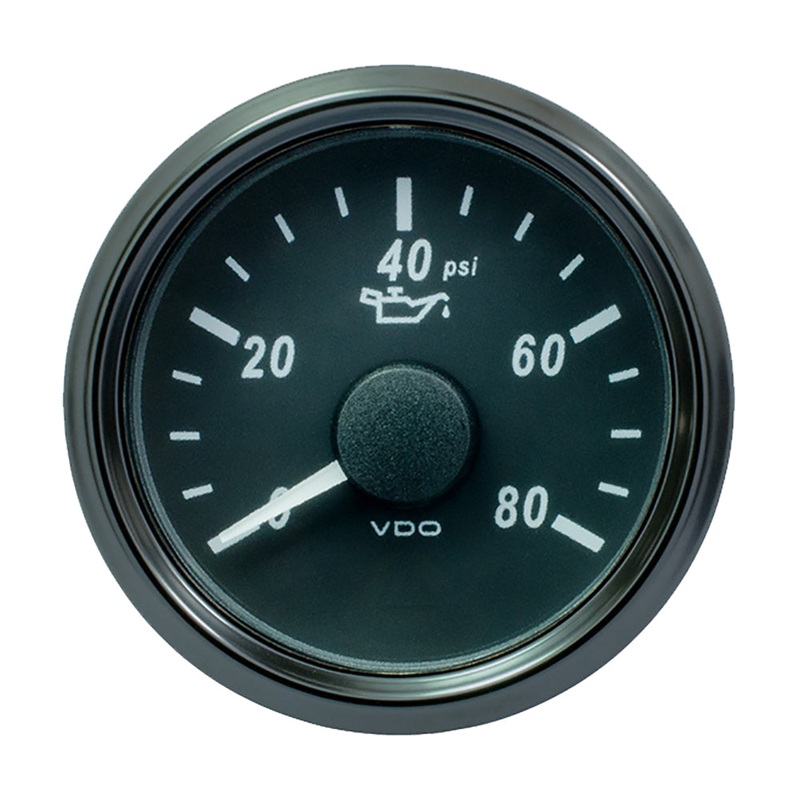 VDO SingleViu 52mm (2-1/16) Oil Pressure Gauge – 80 PSI – 240-33 Ohm – A2C3833230030