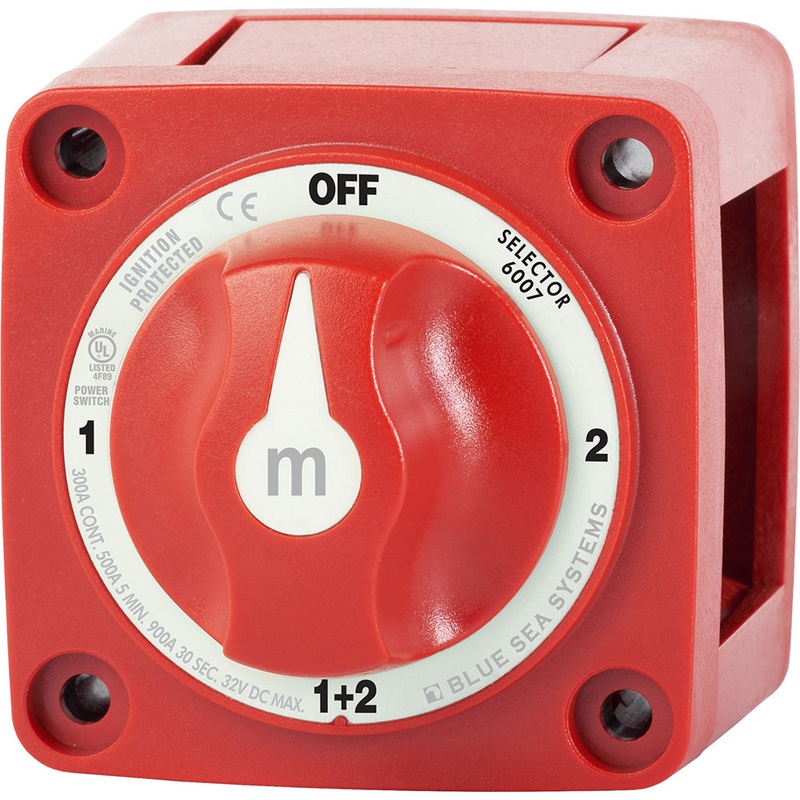 Blue Sea 6007 m-Series (Mini) Battery Switch Selector Four Position Red – 6007