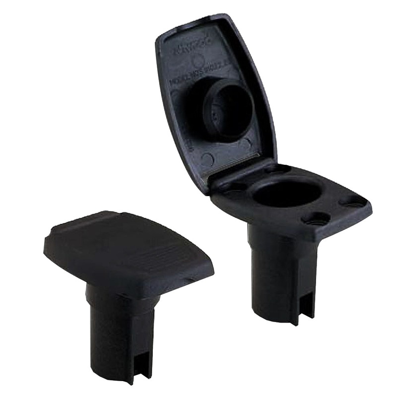 Attwood Oval 2-Pin Base f/Angled Pole – Black – 91022-7