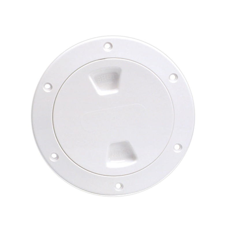 Beckson 4 Smooth Center Screw-Out Deck Plate – White – DP40-W