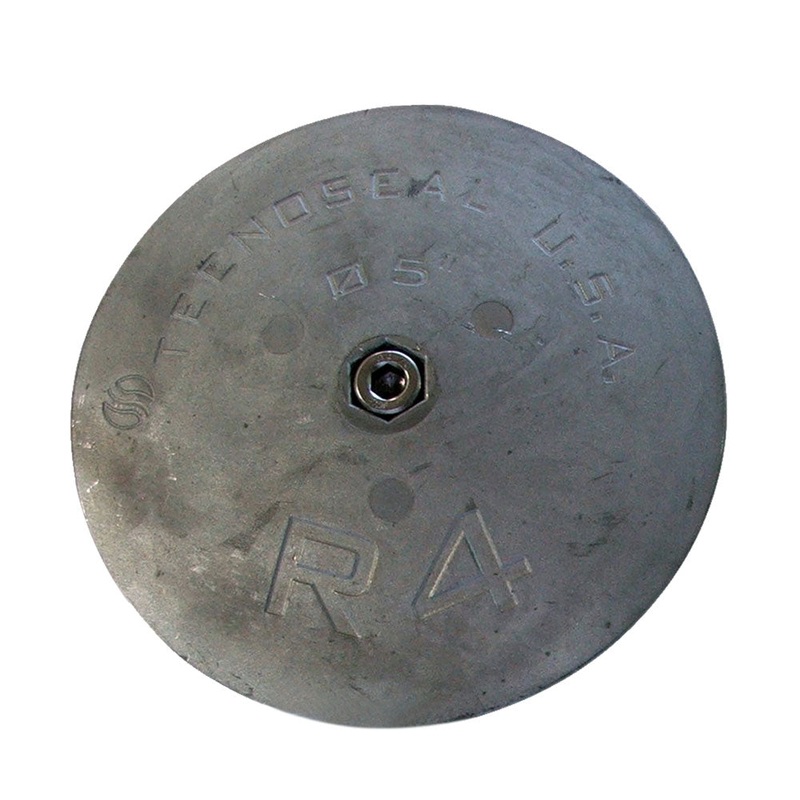 Tecnoseal R4 Rudder Anode – Zinc – 5 Diameter x 5/8 Thickness – R4