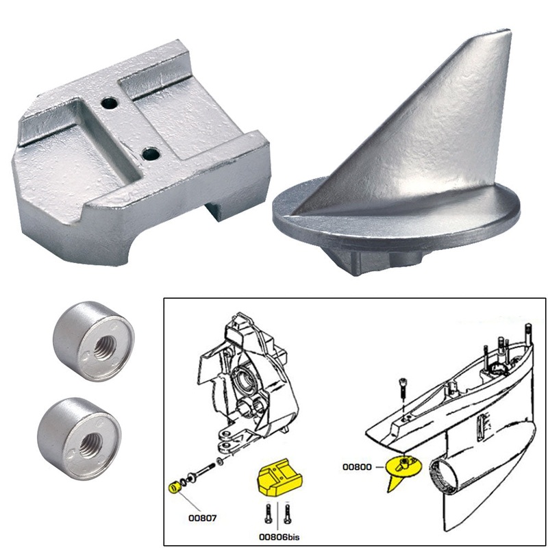 Tecnoseal Anode Kit w/Hardware – Mercury Alpha 1 Gen 1 – Magnesium – 20800MG