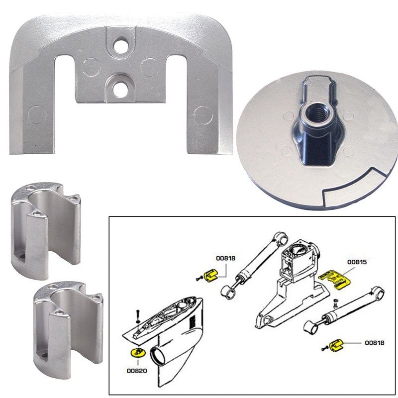 Tecnoseal Anode Kit w/Hardware – Mercury Bravo 2-3 up to 2003 – Magnesium – 20804MG