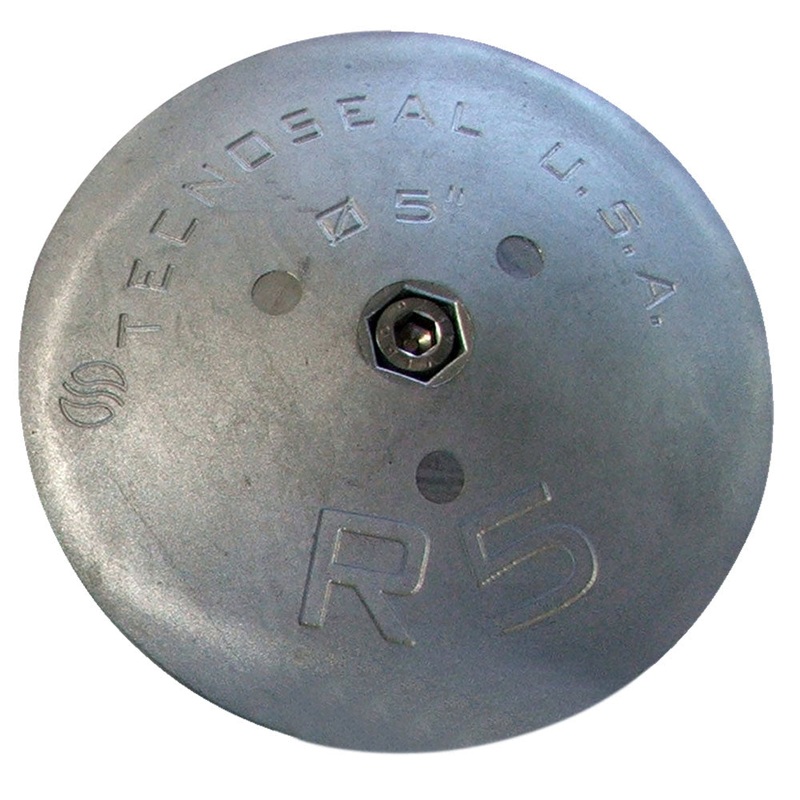 Tecnoseal R5 Rudder Anode – Zinc – 5 Diameter x 7/8 Thickness – R5