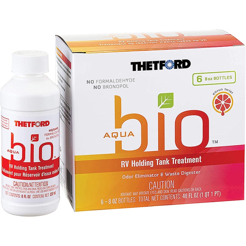 Thetford AquaBio RV Holding Tank Treatment – Citrus Twist Scent – 6-Pack of 8oz Bottles – 96604