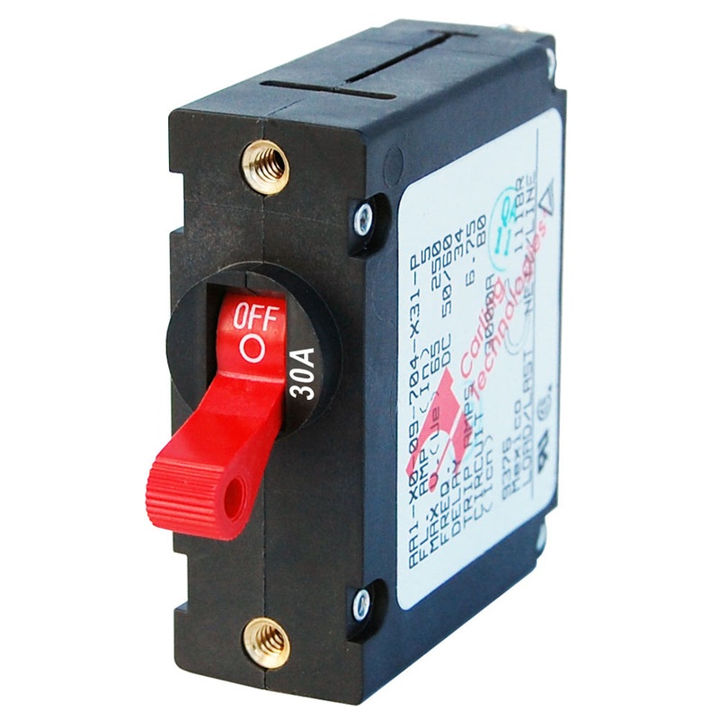 Blue Sea 7221 AC / DC Single Pole Magnetic World Circuit Breaker  –  30 Amp – 7221