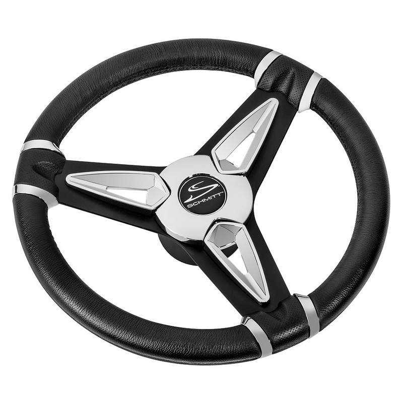 Schmitt & Ongaro PU50 14 Wheel – Chrome Cap & Spoke Inserts – Black Spokes – 3/4 Tapered Shaft – PU501404