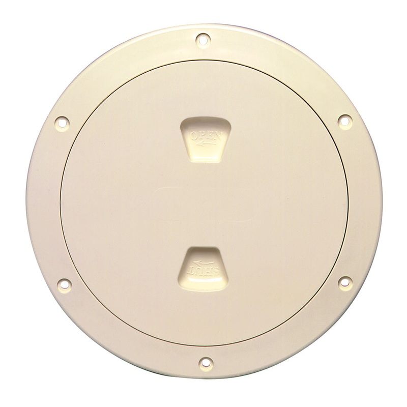 Beckson 6 Smooth Center Screw-Out Deck Plate – Beige – DP60-N