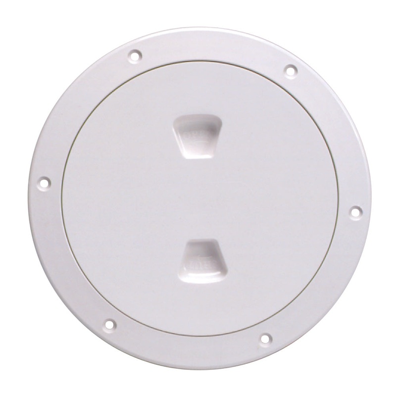 Beckson 6 Smooth Center Screw-Out Deck Plate – White – DP60-W