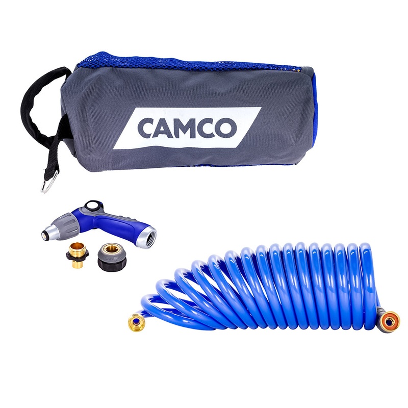 Camco 20′ Coiled Hose & Spray Nozzle Kit – 41980
