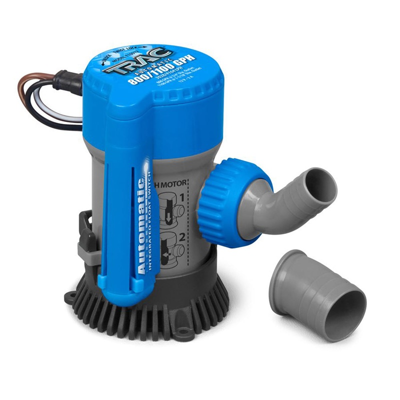 TRAC Bilge Pump – Automatic – 800/1100GPH – 3/4 & 1-1/8 Outlets – 69311