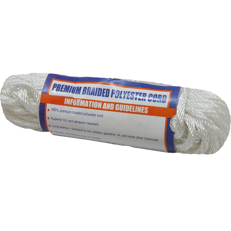 Sea-Dog Solid Braid Polyester Cord Hank – 5/32 x 50′ – White – 303304050-1