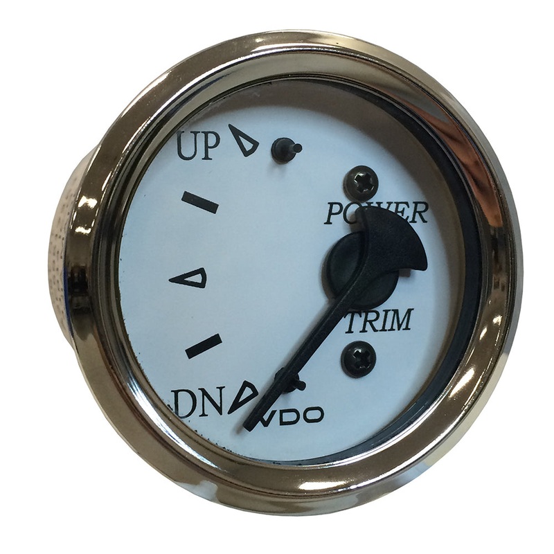 VDO Cockpit Marine 52MM (2-1/16) Trim Gauge for Honda Engines – White Dial/Chrome Bezel – 382-15281