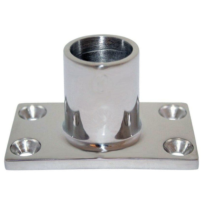 Whitecap 1 O.D. 90 Rectangle Base SS Rail Fitting – 6141C