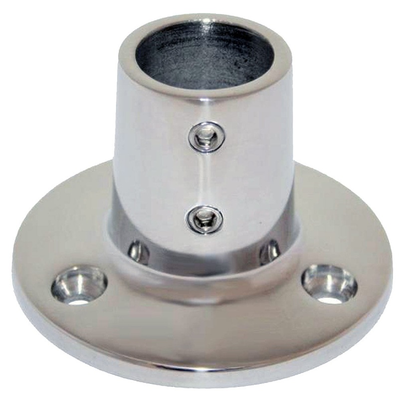 Whitecap 1 O.D. 90 Round Base SS Rail Fitting – 6139C
