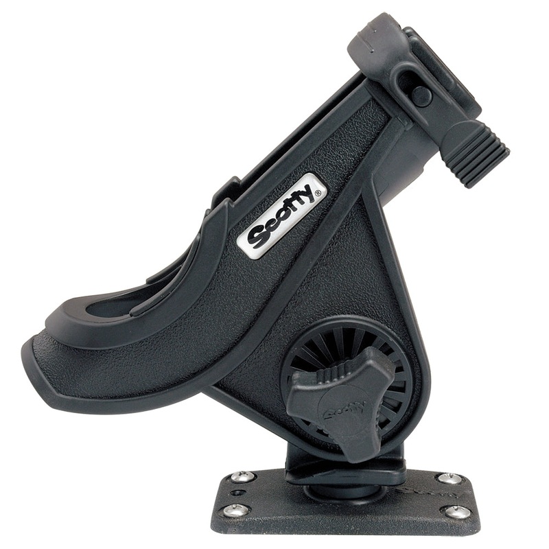 Scotty 281 Bait Caster/Spinning Rod Holder w/244 Flush Deck Mount – Black – 281-BK
