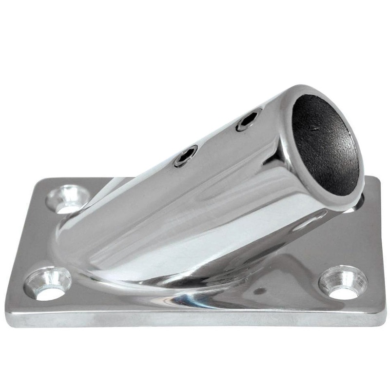 Whitecap 1 O.D. 30 Rectangle Base SS Rail Fitting – 6178C