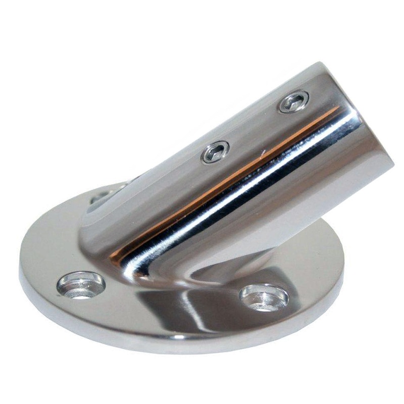 Whitecap 1 O.D. 30 Round Base SS Rail Fitting – 6177C