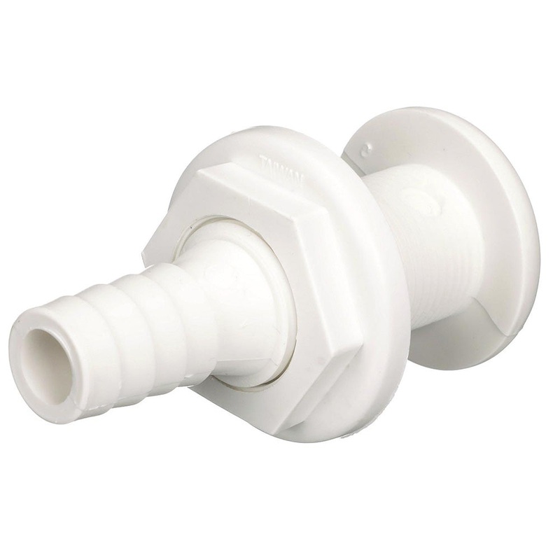 Attwood White Plastic Thru-Hull Fitting – 3/4 Inner Diameter – 3873-3