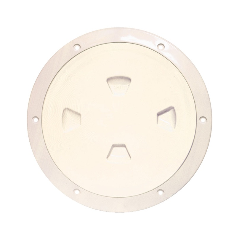 Beckson 8 Smooth Center Screw-Out Deck Plate – Beige – DP80-N
