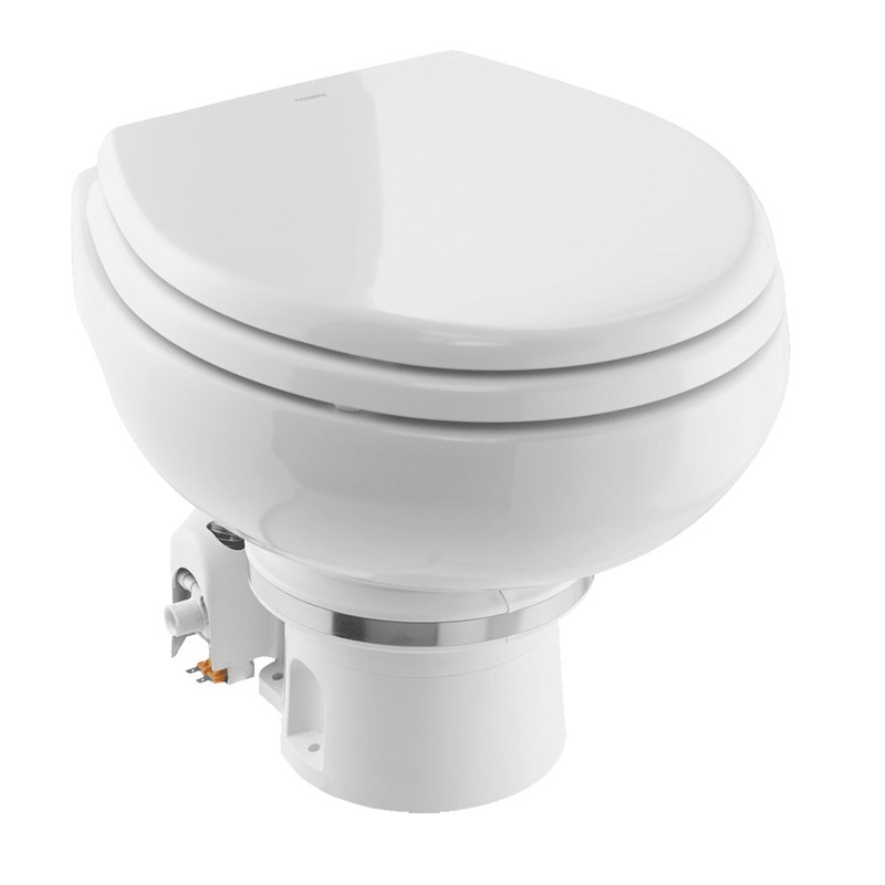 Dometic MasterFlush 7120 White Electric Macerating Toilet w/Orbit Base – Freshwater – 24V