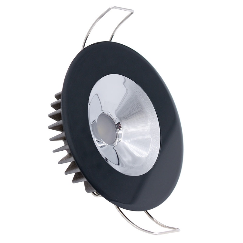 Lumitec Illusion Flush Mount LED Down Light – Spectrum RGBW – Cool White – Black Housing – Chrome Reflector