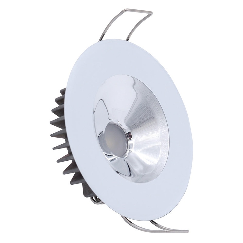 Lumitec Illusion Flush Mount LED Down Light – Spectrum RGBW – Cool White – White Housing – Chrome Reflector