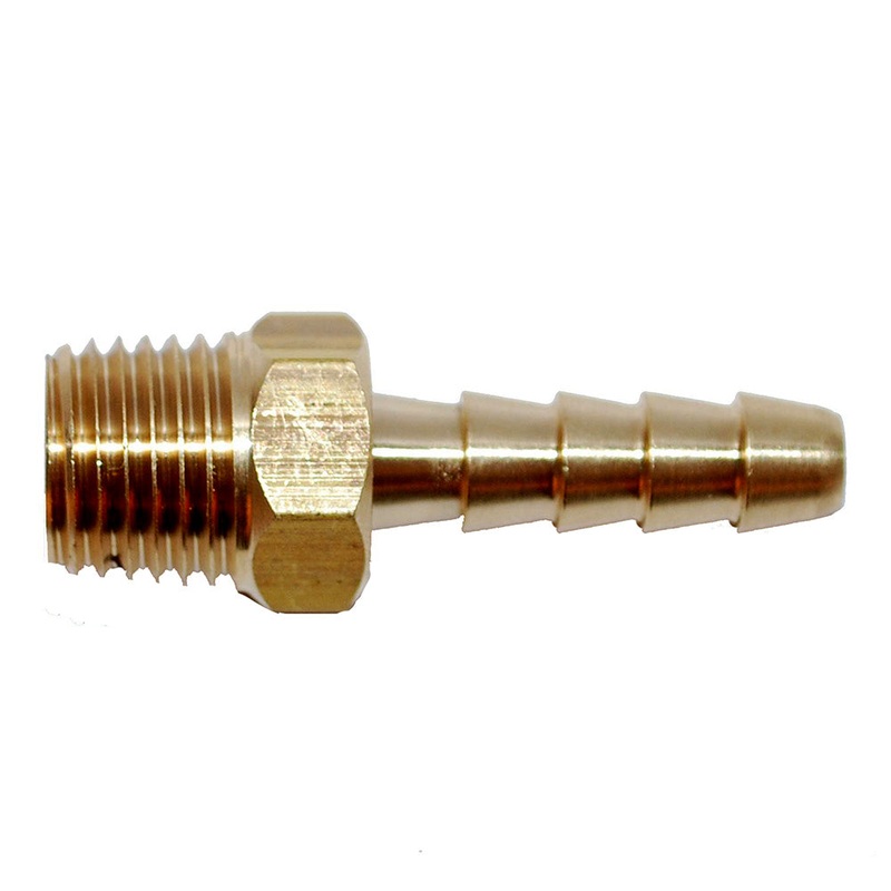 Attwood Universal Brass Fuel Hose Fitting – 1/4 NPT x 3/8 Barb – 14540-6