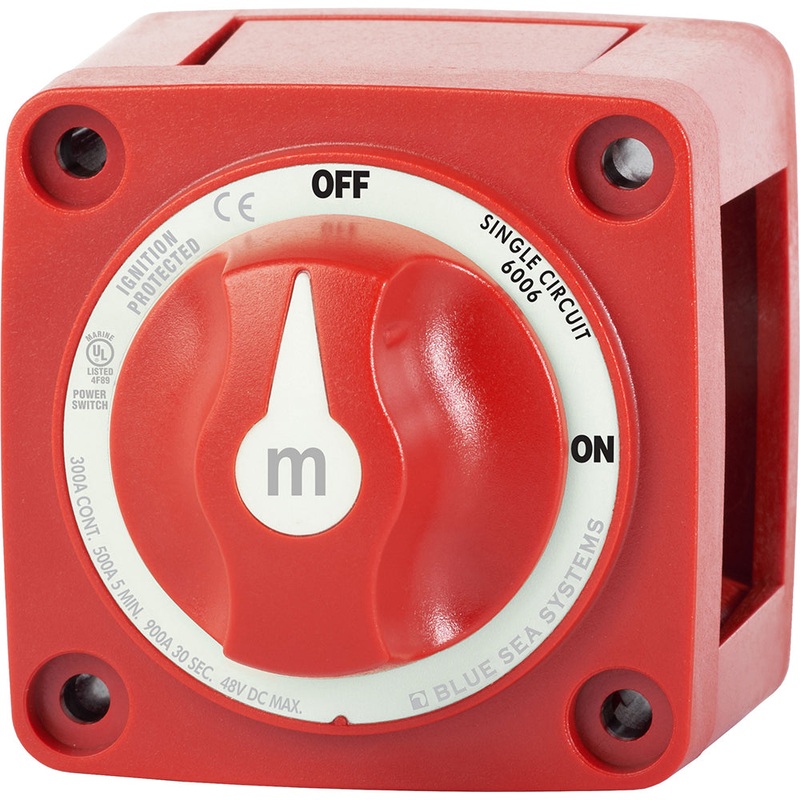 Blue Sea 6006 m-Series (Mini) Battery Switch Single Circuit ON/OFF Red – 6006
