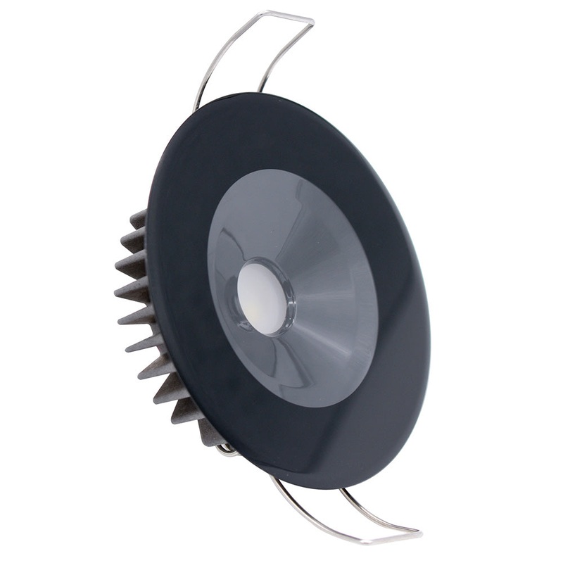 Lumitec Illusion Flush Mount LED Down Light – White – Non-Dimming – Black Housing