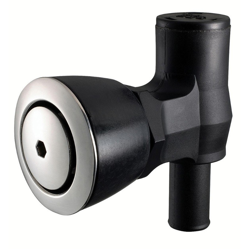 Attwood 90 P-Trap Fuel Tank Vent – Flush Mount – Black w/Stainless Steel Vent Head – 1674-6