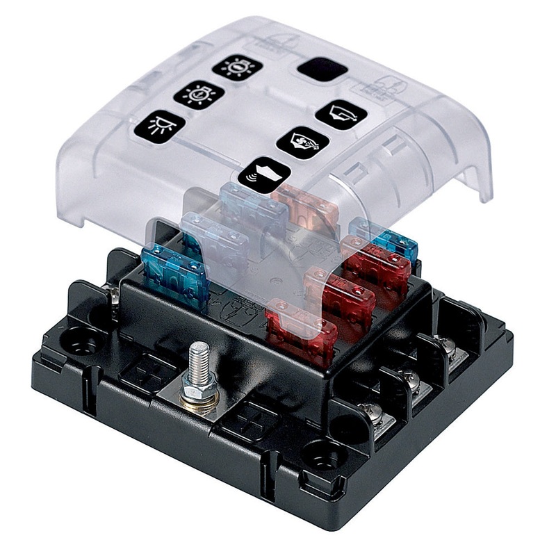 BEP ATC Six Way Fuse Holder & Screw Terminals w/Cover & Link – ATC-6W