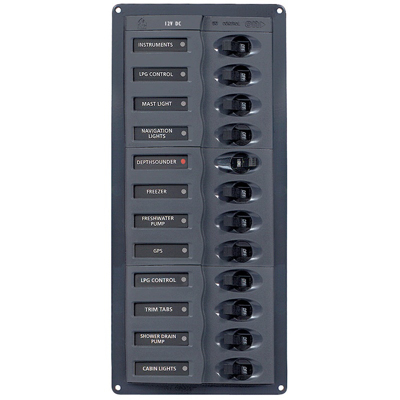BEP DC Panel – 12-Way – No Meter – Vertical – 902NMV