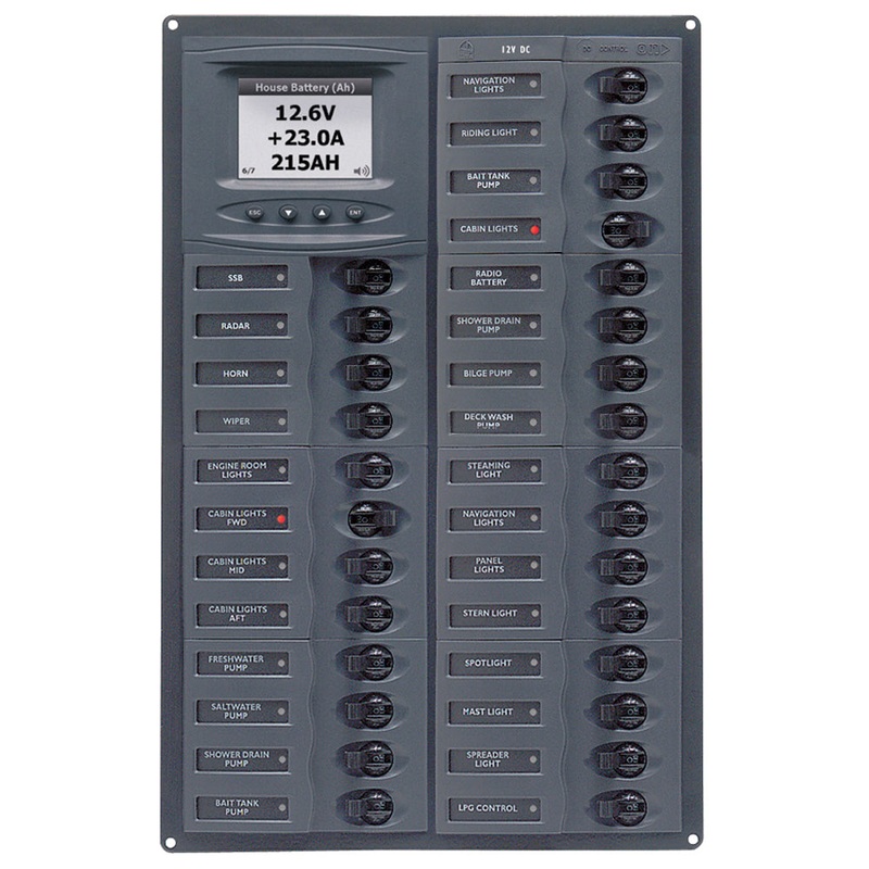 BEP Millennium Series DC Circuit Breaker Panel w/Digital Meters, 28SP DC12V – M28-DCSM