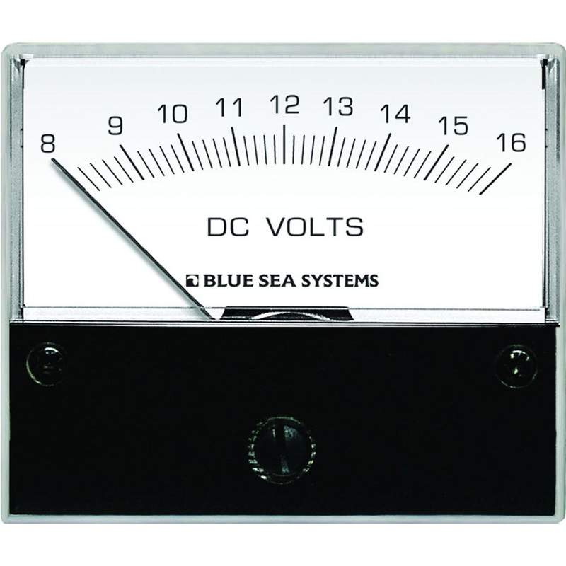 Blue Sea 8003 DC Analog Voltmeter – 2-3/4 Face, 8-16 Volts DC – 8003
