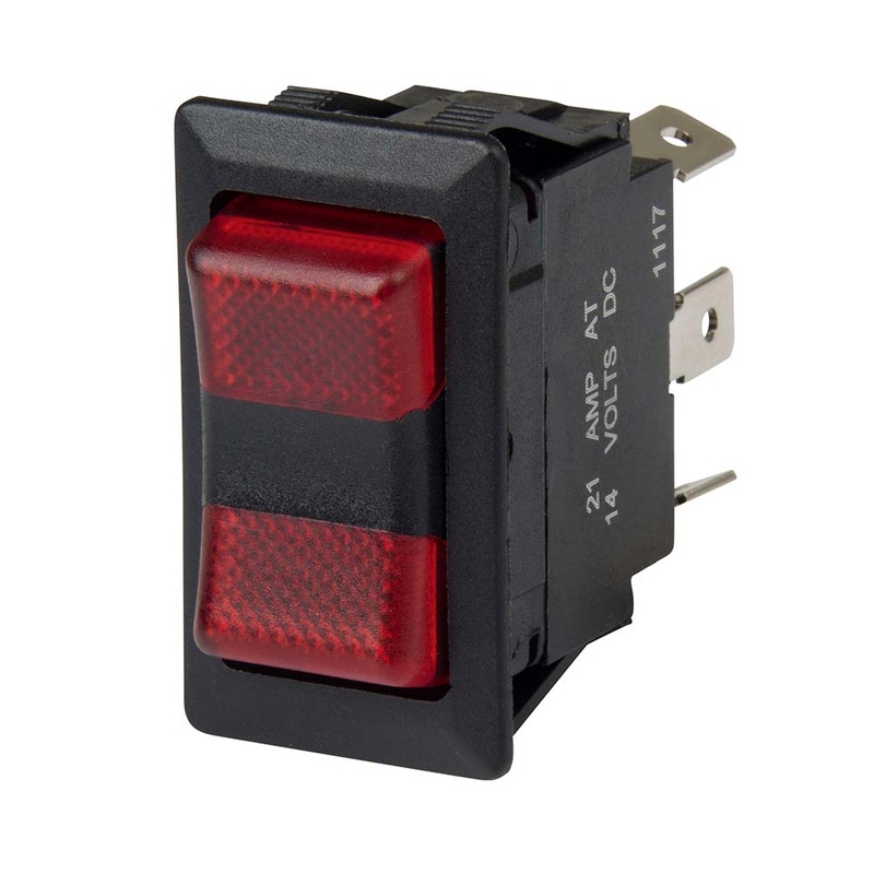 BEP SPDT Rocker Switch – 2-LEDs – 12V/24V – ON/OFF/ON – 1001715