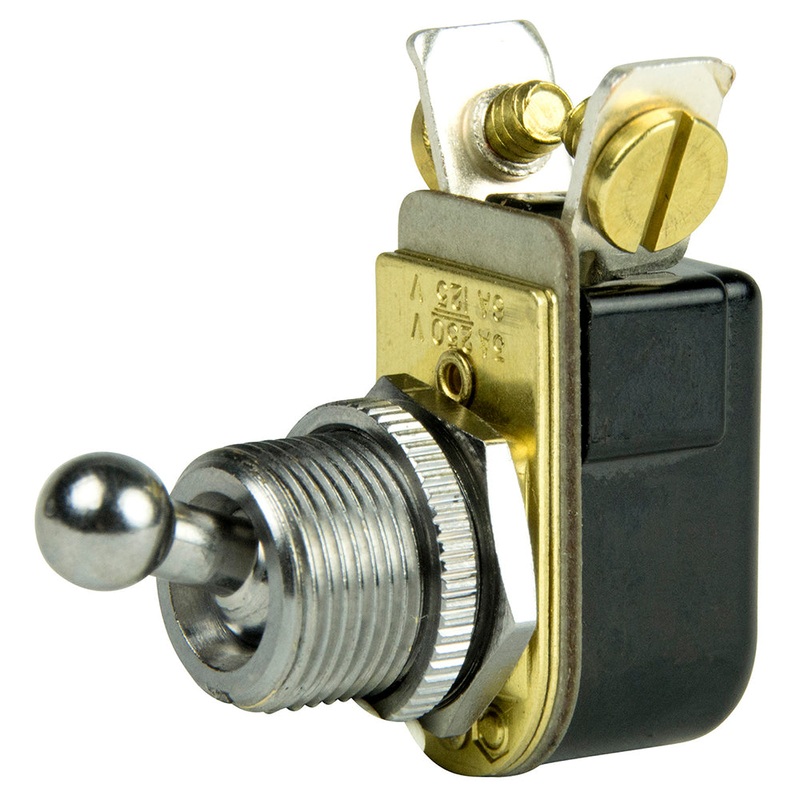 BEP SPST Chrome Plated Toggle Switch – 3/8 Ball Handle – OFF/ON – 1002022