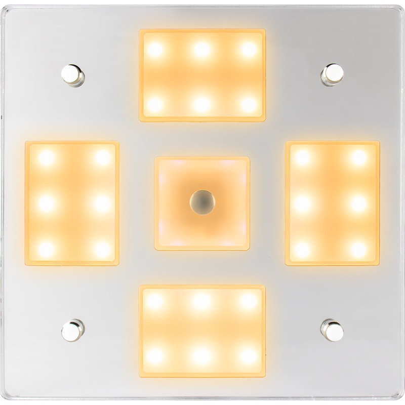 Sea-Dog Square LED Mirror Light w/On/Off Dimmer – White & Blue – 401840-3