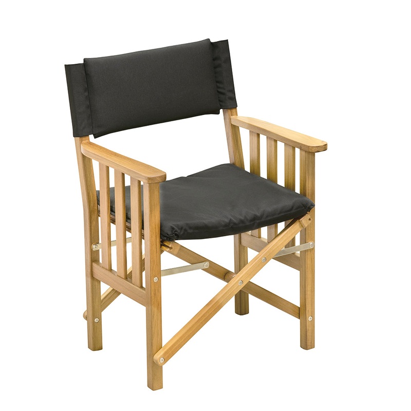 Whitecap Director’s Chair II w/Black Cushion – Teak61051 – 61051
