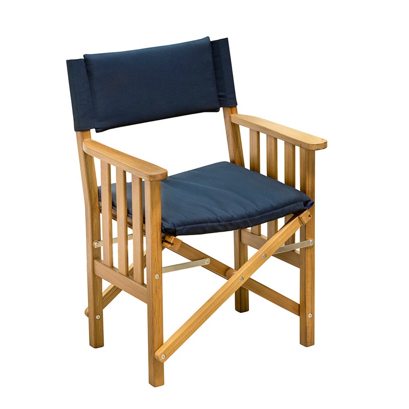 Whitecap Director’s Chair II w/Navy Cushion – Teak61052 – 61052
