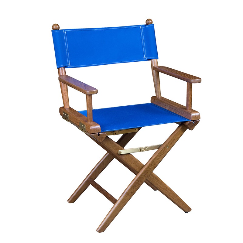 Whitecap Director’s Chair w/Blue Seat Covers – Teak60041 – 60041