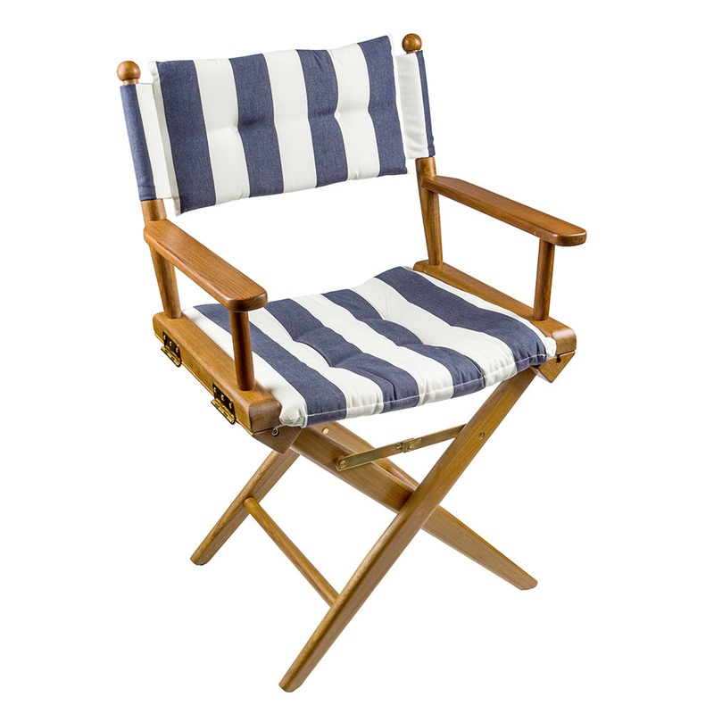 Whitecap Director’s Chair w/Navy & White Cushion – Teak61040 – 61040