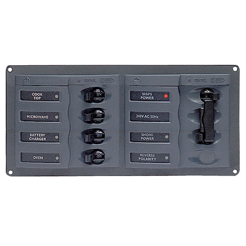 BEP AC Circuit Breaker Panel w/o Meters, 4 Way Panel 2 Mains – 110V – 900-AC1-110V