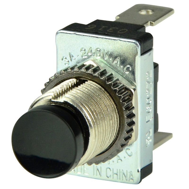 BEP Black SPST Momentary Contact Switch – OFF/(ON) – 1001402